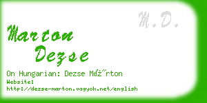 marton dezse business card